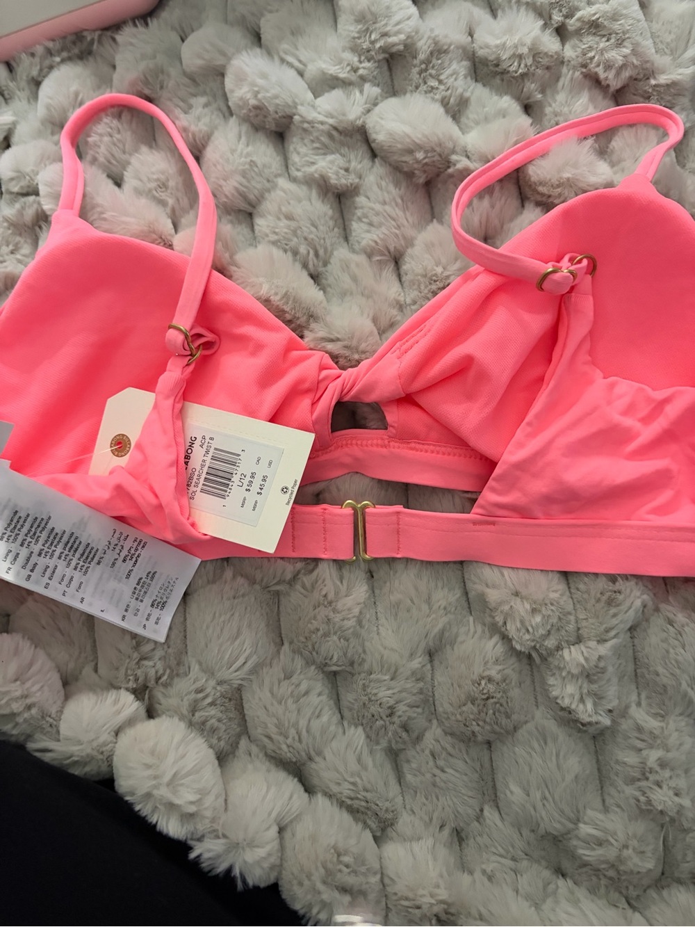 Billabong Pink Triangle Bralette Bikini Top - Picture 4 of 4